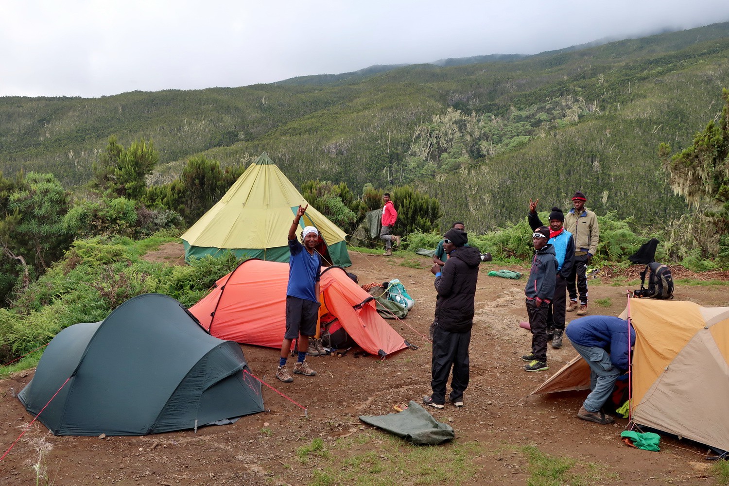 In the 3020 meters high Machame Camp